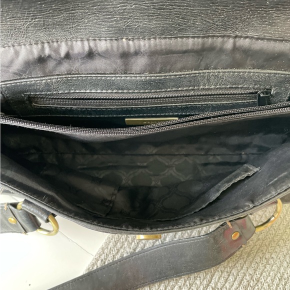 Vintage Y2K Apt. 9 Black Aged Brass Shoulder Bag Purse - Picture 6 of 10